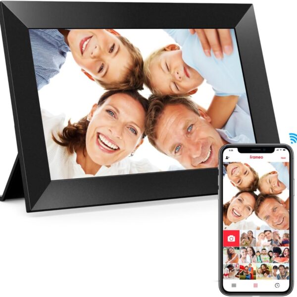 Frameo 10.1 Inch WiFi Digital Picture Frame, 1280x800 HD IPS Touch Screen Photo Frame Electronic, 32GB Memory, Auto-Rotate, Wall Mountable, Share Photos/Videos Instantly via Frameo App from Anywhere