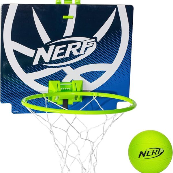 Nerf Nerfoop - The Classic Mini Foam Basketball and Hoop - Hooks On Doors - Indoor and Outdoor Play - A Favorite Since 1972