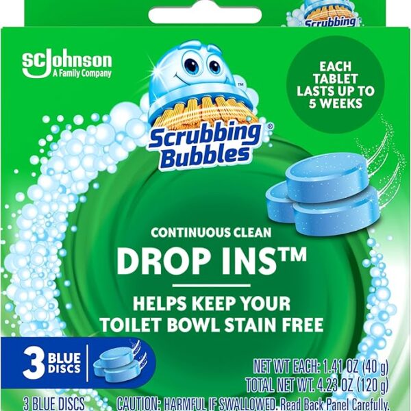 Scrubbing Bubbles Continuous Clean Toilet Drop Ins, Helps Prevent Limescale Buildup, 3 Count, Pack of 1